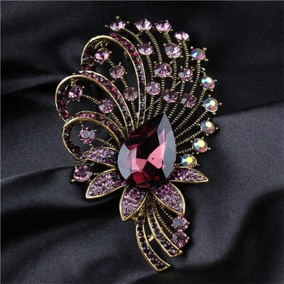 Prachtige Volledige Cyrstal Luxe Bloem Badges Broche Voor Vrouwen Meisjes Zware Industrie Pak Feest Speld Dame Banket Sieraden Accessoire gray