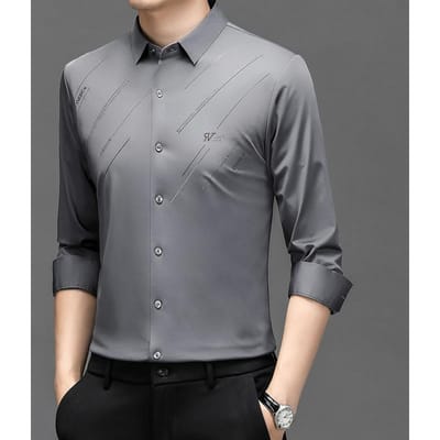 Heren Lange Mouw Shirt Herfst Nieuw Koreaanse Mode Shirt Casual Jas Mannen Joker Top Mannen XXXXL gray