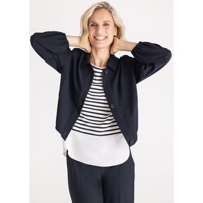Korte blouson met elastische boorden - donkerblauw - Gr. 38 van Goldner Fashion