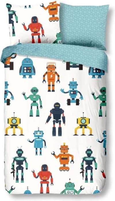 Good Morning Kinderdekbedovertrek "robots" - Multi - (135x200 cm) - Katoen
