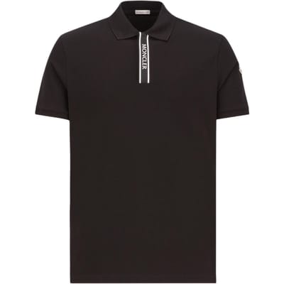 Moncler SS24 Letter Casual Korte Mouw Poloshirt Heren Poloshirts Zwart J10918A0000289A16999 S black