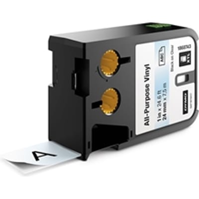 DYMO 1868743 XTL tape vinyl zwart op transparant 24mm (origineel)