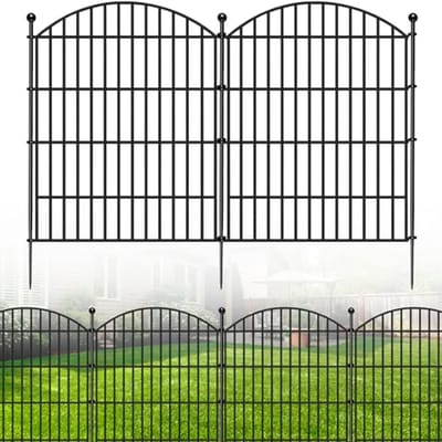 Decoratief metalen tuinhek voor vijver en dieren - 80 cm hoog - Set van hekelementen