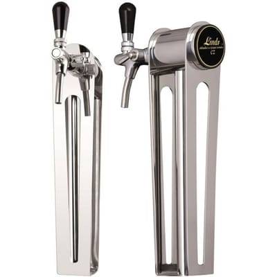 Naked One enkelvoudige roestvrijstalen bieraftap- en verdeelkolom met 8 mm ingang en tapkraan grijs