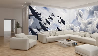 Fotobehang Vlies Vliegtuigen | Grijs | GROOT 832x254cm
