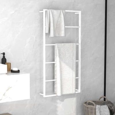 vidaXL - Handdoekenrek - wit - 60x10x116 - cm - staal