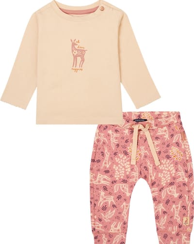 Noppies Babysetje: Shirt Firgas en Broek Frias Slim Fit Old rose maat 86