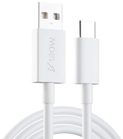 USB naar USB-C oplader en data kabel adapter - 120W 6A - snel lader - voor o.a. telefoon en laptop - 1 meter - wit