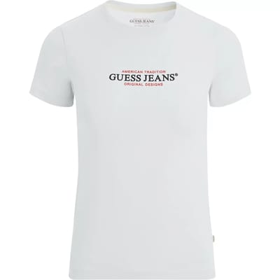 Guess Jeans Gj Cn Slim American Tr T-shirt Met Korte Mouwen Wit M Vrouw