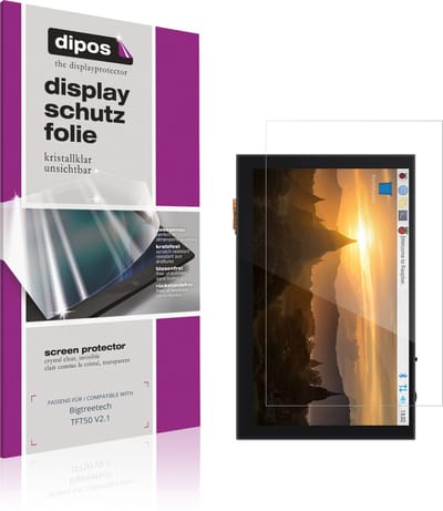 dipos – 4x Beschermfolie geschikt voor Bigtreetech TFT50 V2.1 | Krasbestendige & heldere Screenprotector Ultra-Thin