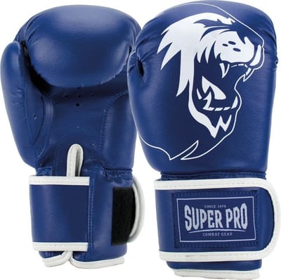 Super Pro Combat Gear Talent (kick)bokshandschoenen Blauw/Wit 4oz