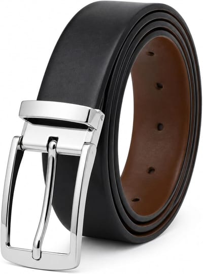 Herenriem Leer - Omkeerbare Riem - Dagelijkse Stijl - Handgemaakte Afwerking - 35 mm Breed - Bruin Zwart