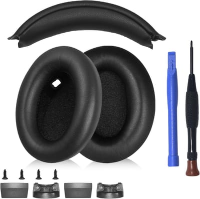 Vervangingsset voor Sony WH-1000XM4 Oorkussens en Hoofdband | Over-Ear Hoofdtelefoon Reparatie Onderdelen (Zwart) met Comfort en Duurzaamheid