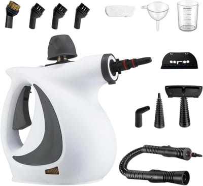 Professionele Stoomreiniger - Handstomer Dweil - Hygiënisch Huis - 12 Accessoires - 1050W - Wit