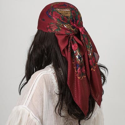 80*80cm Vierkante Mode Sjaal Dames Bloemenprint Katoenen Bandana's Dames Sjaals Hoofdband Accessoires Zakdoek Glanzende Hijab 80x80cm black