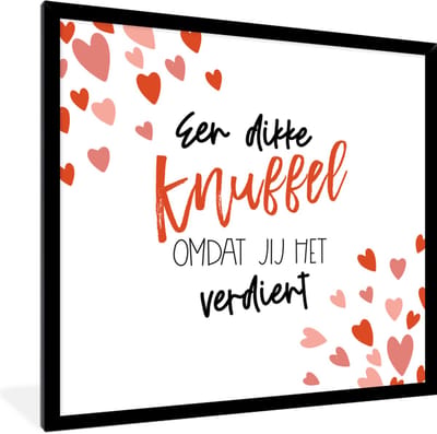 Fotolijst incl. Poster - Sterkte - Quotes - Rood - 40x40 cm - Posterlijst