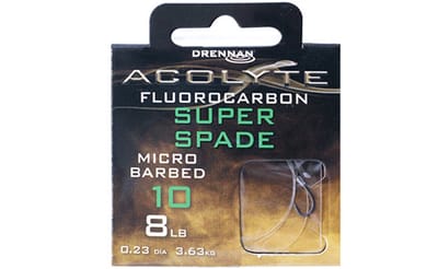 Drennan Onderlijnen Acolyte Fluorocarbon Super Spade Micro Barbed (50 cm) - Maat : Haak 14 - 0.19mm