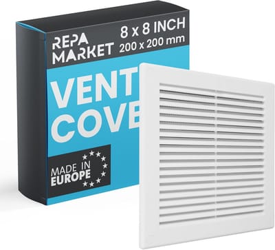 Ventilatieopening Vierkant - Luchtrooster Inlaat - Ventilatie Binnen - Met Nylon Gaas - 200 x 200 mm - Wit