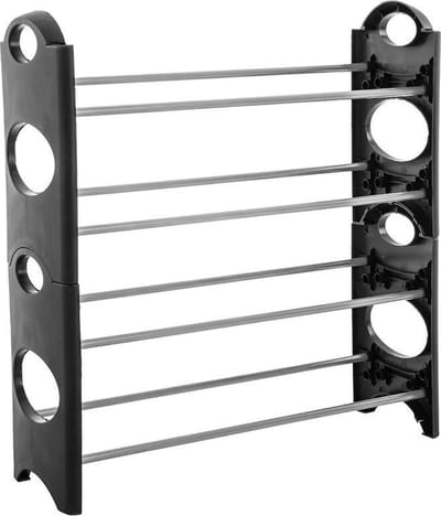 Range schoenen metalen en kunststof 4 niveaus 61x19x64 cm - Metaal|Polypropylène PP - SILUMEN