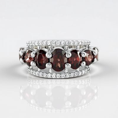 Cavill - Moderne Zilveren Damesring - 925 Sterling Zilver Platina Verguld - Roze Zirkoon 5,44 ct Ovaal en Rond - Luxe Ring met Cambodjaanse Zirkonen