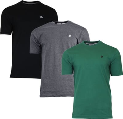 3-Pack Donnay - T-shirt (Vince) - Sportshirt - Heren - Black/Charcoal-marl/Forest green (434) - maat L