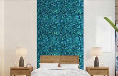 Behang - Fotobehang Design - Vintage - Blauw - Turquoise - Breedte 120 cm x hoogte 240 cm