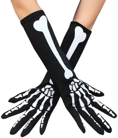 JHUBERS- Handschoenen Skeletten - Rekbare Halloween Handschoenen - Cosplay/Verkleedfeest - Voor Heren/Dames/Tieners - Hoge Elastische Acryl - Bescherming Tegen Kou - Kostuumhandschoenen