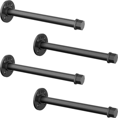 Nolad® - Kledingrek - Kledingstang - Gordijnroede - Garderoberek - Handdoekrek - Set van 4 stuks - Metaal - Zwart
