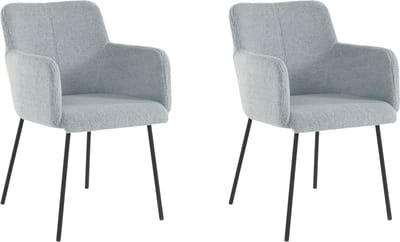 Jolie-Eetkamerstoel - Set van 2 - Grijs Teddy