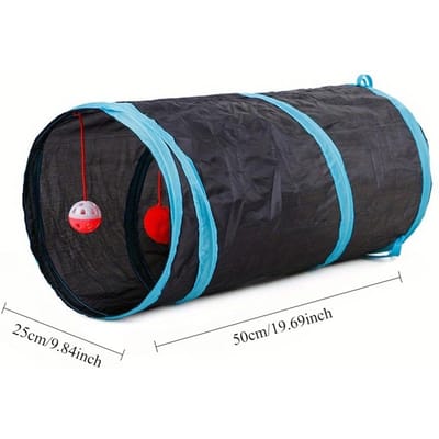 Kattunnel Opvouwbare Kattunnel Huisdierbenodigdheden Kat S T Y Pass Speeltunnel   Katten Speelgoed Ademende Boorvat voor Binnen luid papier black
