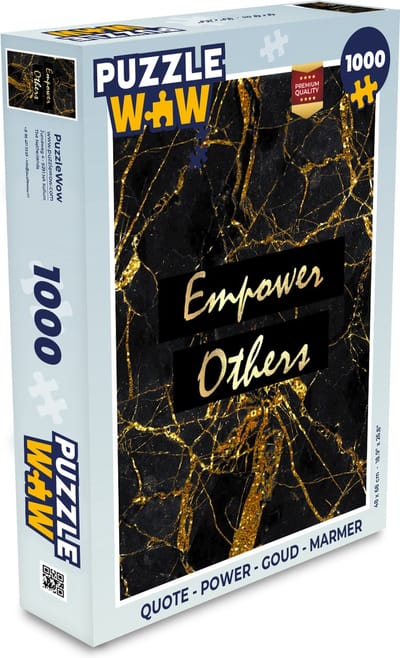 Puzzel Quote - Power - Goud - Marmer print - Legpuzzel - Puzzel 1000 stukjes volwassenen