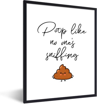 Fotolijst incl. Poster - Spreuken - Quotes - Poop like no one's sniffing - Drol - 30x40 cm - Posterlijst
