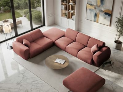 Hoekbank L-vorm Tulum – Luxe Chenille met 3D-Effect – 4-zits – 255x156 cm –zwart – Bellavero