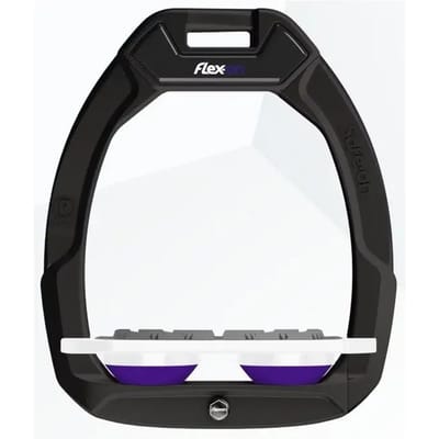 Veiligheidsstijgbeugels Plat Grip Zwart/Wit/Paarse Flex-On Safe-On