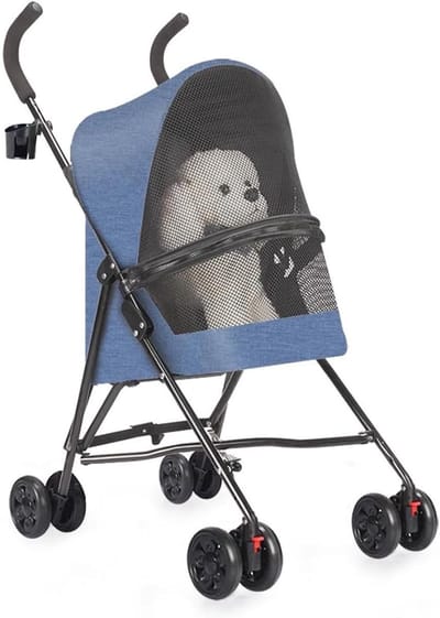 Huisdieren Wandelwagen - Draagbaar Huisdier - Comfortabel Reizen - Lichtgewicht Aluminium - 97x45x55CM - Blauw