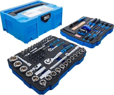 BGS dopsleutel- en hamer- / tangen- / schroevendraaierset 6,3 mm (1/4") / 12,5 mm (1/2") BGS systainer® 77-delig - 3357