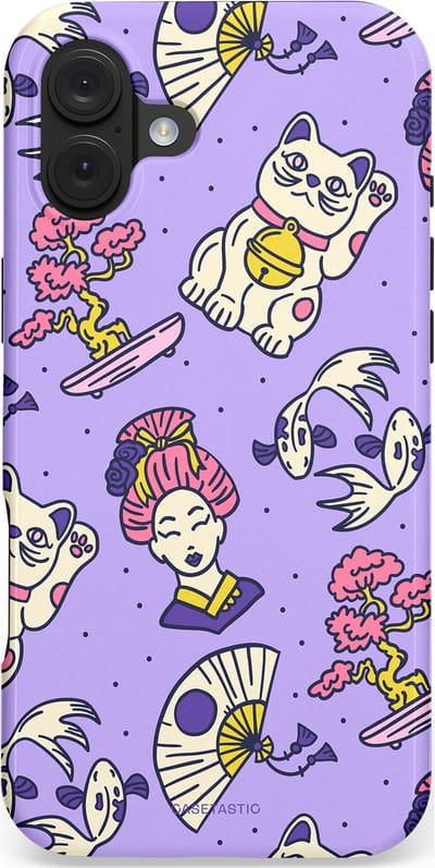 Casetastic hoesje geschikt voor Apple iPhone 16 Plus - MagSafe - Dubbellaagse bescherming - Bonsai - Fashion Case - Lavendel Zilver Crème