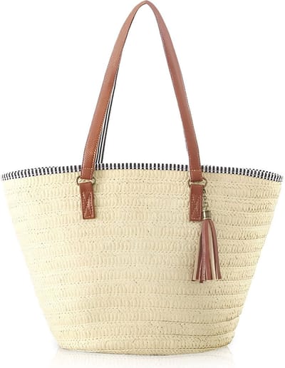 Strandtas XXL - Dailygoods- Stro-handtas Grote Gevlochten Mand