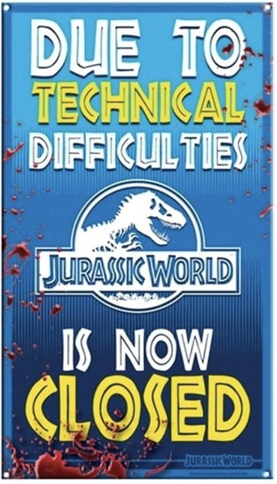 Jurassic World: Ride Closed Metalen Bord