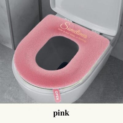 Siège de toilette de couleur unie, housse de toilette universelle quatre saisons avec fermeture éclair, imperméable, pour la maison 1pcs