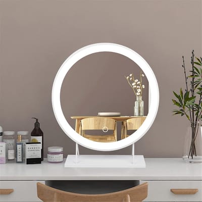 Verlichte Make-up Tafelspiegel met LED en Aanraakbediening