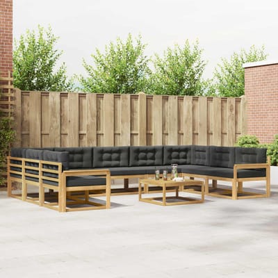 vidaXL - Buiten - bank - set - 10 - st - Wit - en - antracietkleurig