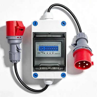 Digitale Stroommeter - Energie Monitor - Verbruik Meten - IP65 Waterdicht - 16A 400V - Wit