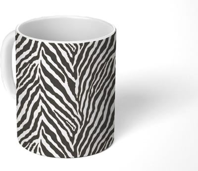 Mok - Koffiemok - Zebra - Klassiek - Zwart - Mokken - 350 ML - Beker - Koffiemokken - Theemok