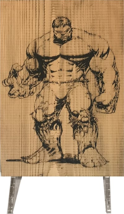 CharredArt - Houten Bord Hulk | Hout kunst - Superschurk - Huis decoratie woonkamer - Wanddecoratie accessoires - Kamer interieur decoraties
