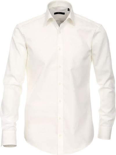 VENTI modern fit overhemd - beige - Strijkvrij - Boordmaat: 38