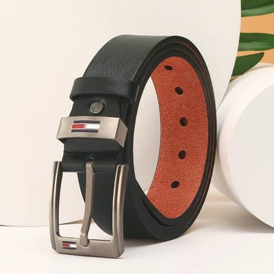 Ceinture à boucle ardillon simple pour homme Version coréenne de la ceinture décontractée tendance Ceinture d'affaires pour homme noir