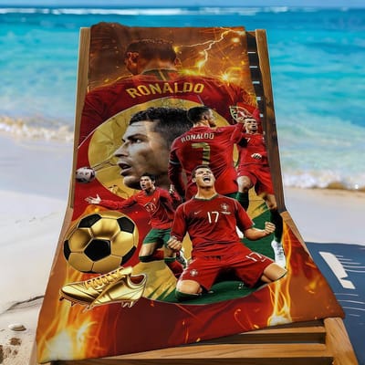 Super C-Cristiano Ster R-Ronaldo-S CR7 Handdoek Sport Sneldrogend Reis Kampeeruitrusting Zandbestendig Zacht Licht Grote Strandhanddoek W45*H90(CM)