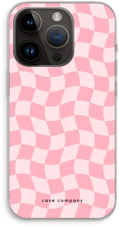 Case Company® - Hoesje geschikt voor iPhone 14 Pro hoesje - Grid Roos - Soft Cover Telefoonhoesje - Bescherming aan alle Kanten en Schermrand