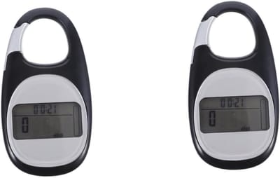 Stappenteller Set - Loopmeter Activiteitentracker - Dagelijkse Beweging Meten - 3D Stappentelling Technologie - 7.5x4x1.2cm - Wit